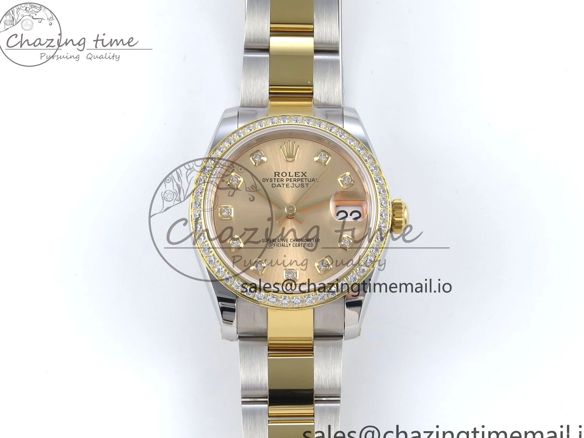 Diamonds Bezel ETA Oyster Best DateJust YG Edition Diamonds 904L 31 1:1 SS on Dial ARF 278383RBR Steel 2688 Bracelet YG 0518